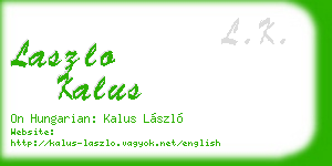 laszlo kalus business card